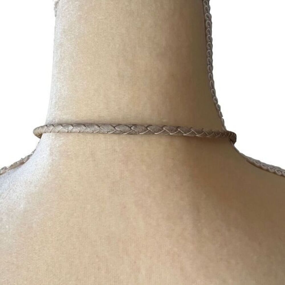 Unisex Necklace Leather Strap Beige‎ - Picture 6 of 8